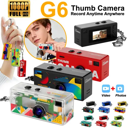 Mini Cámara Retro G6 Con Llavero, Grabadora Hd 1080P, Flash