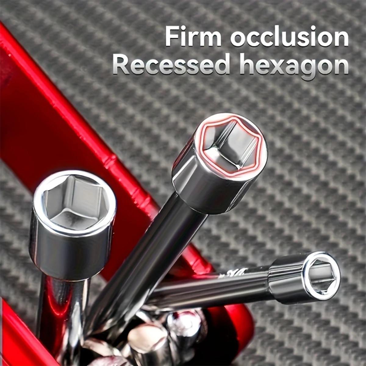 Multifunctional 6 in 1 Folding Nut Driver Set SAE, Portable Household Mini Folding Hexagon Socket Wrench