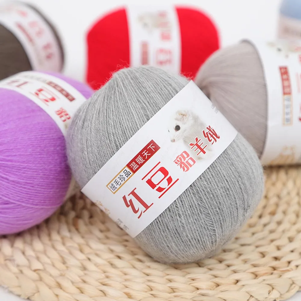 50g/roll Cashmere Cashmere Mink Wool DIY Hand Knitted Alpaca Crochet Yarn Ball Scarf Knitting Baby Knit Sweat Soft Warm