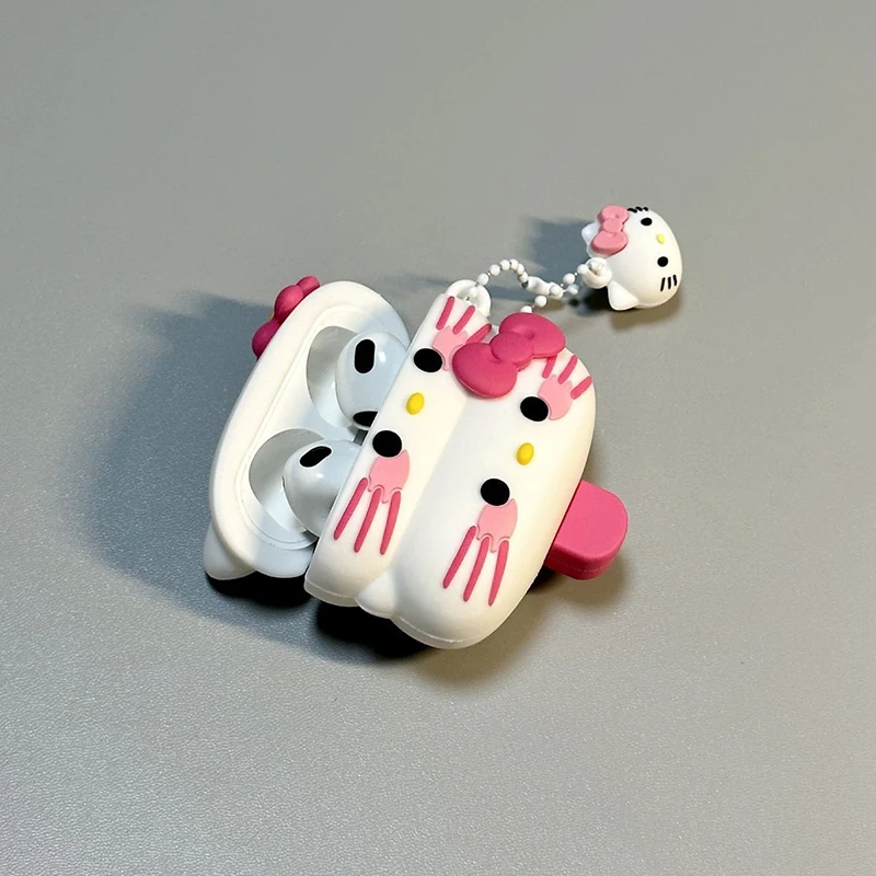 Mininstants-Étui Hello Kitty pour Airpods, crème glacée mignonne, dessin animé charmant, anime, pendentif confortable, personnalité réglable, étui pour écouteurs