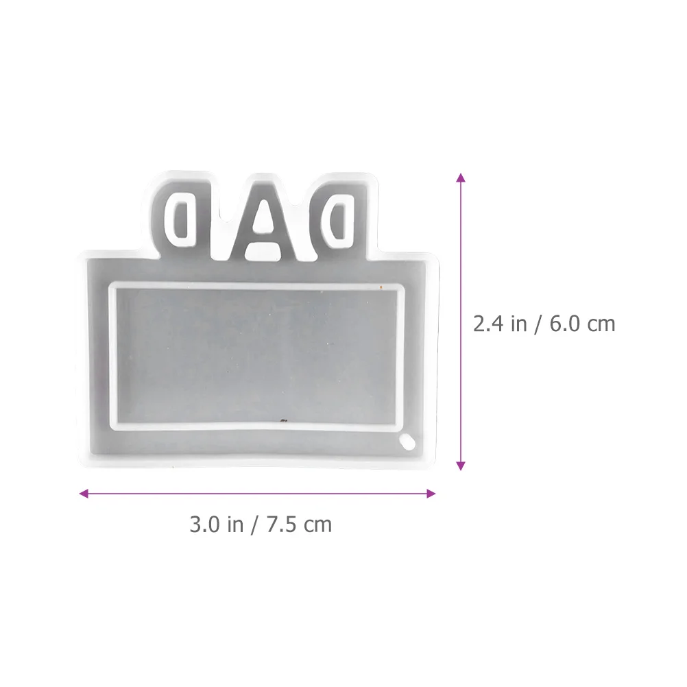 2 قطعة قوالب سلسلة المفاتيح الايبوكسي قالب راتنج السيليكون DIY بها بنفسك قلادة الحرفية صنع المجوهرات هدية للأم أبي مهرجان الديكور قوي #5