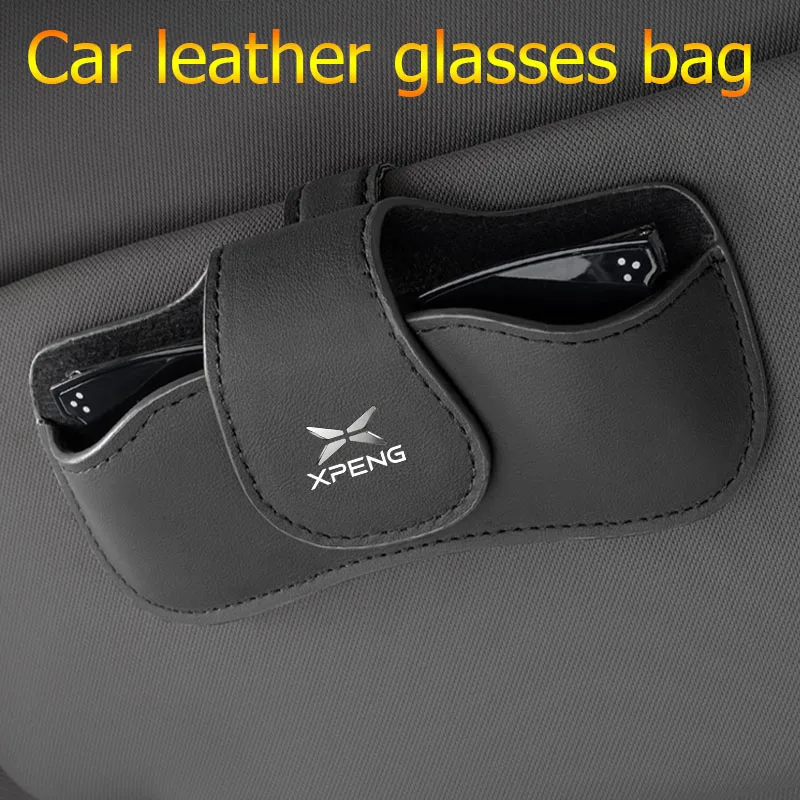 

Car sun visor glasses bag leather wear-resistant sunglasses storage box for XPeng G3 G6 G9 P5 P7 P7+ P9 G3i X9 N5 G7 MONA M03