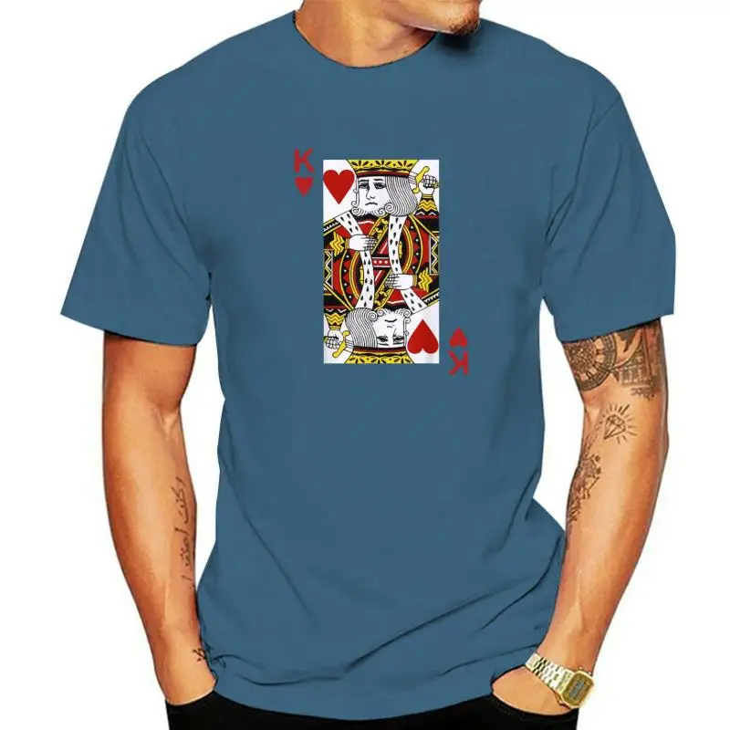 King Of Hearts Tshirt Blackjack Cards Poker 21 K Tee Shirt DesignFunny Tees Hot Sale Cotton Men T Shirt