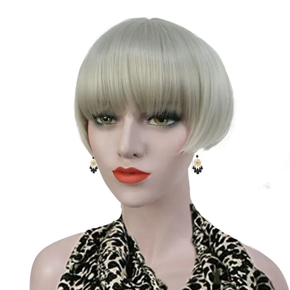 StrongBeauty 1920'S 20S Adult Roaring Flapper Jazz Gatsby Short Bob Costume Wig  Synthetic Wigs White