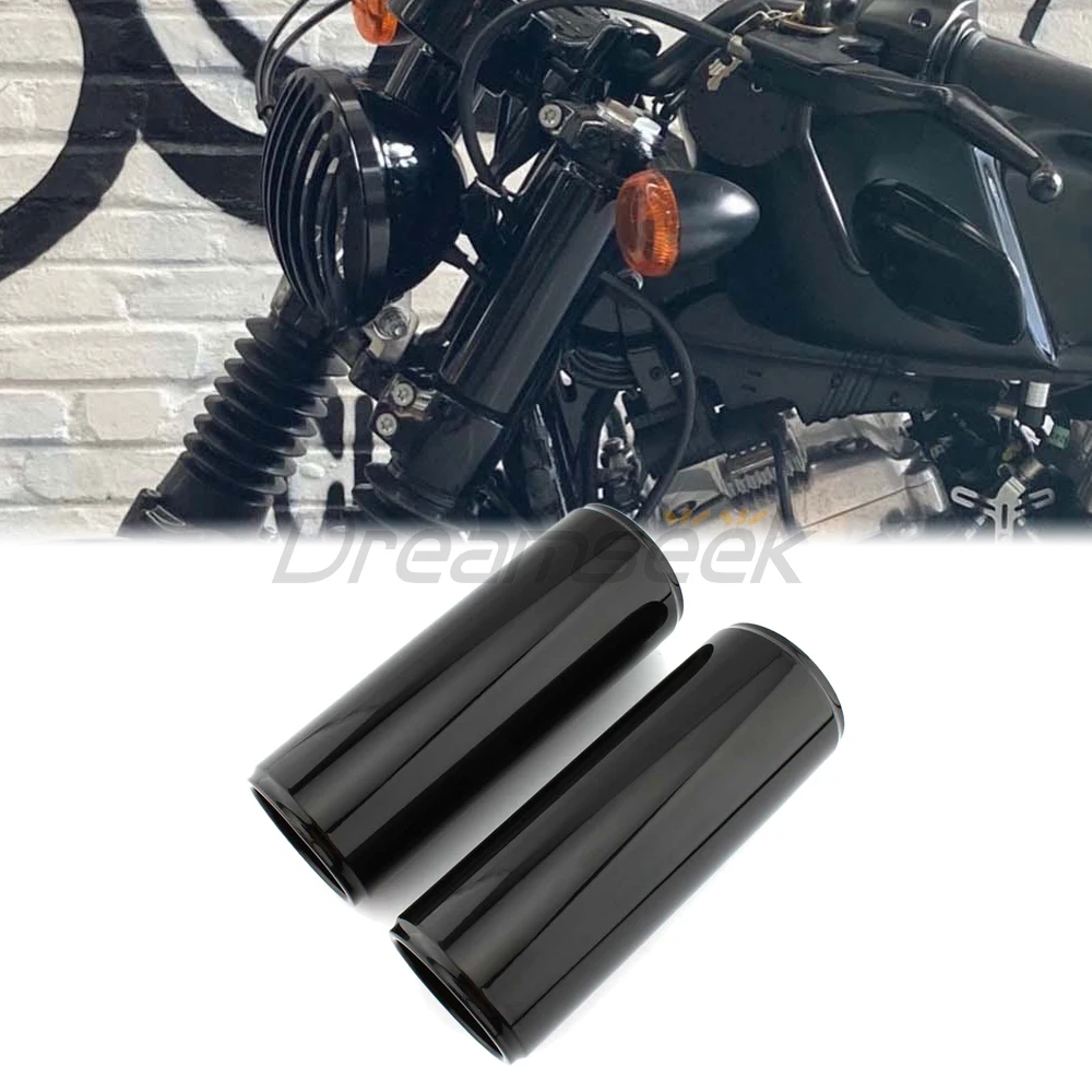 Pair Upper Front Fork Cover for Harley Sportster XL48 XL1200X Forty-Eight 2016-2022 Motorcycle Fork Tube Cover Black Aluminum