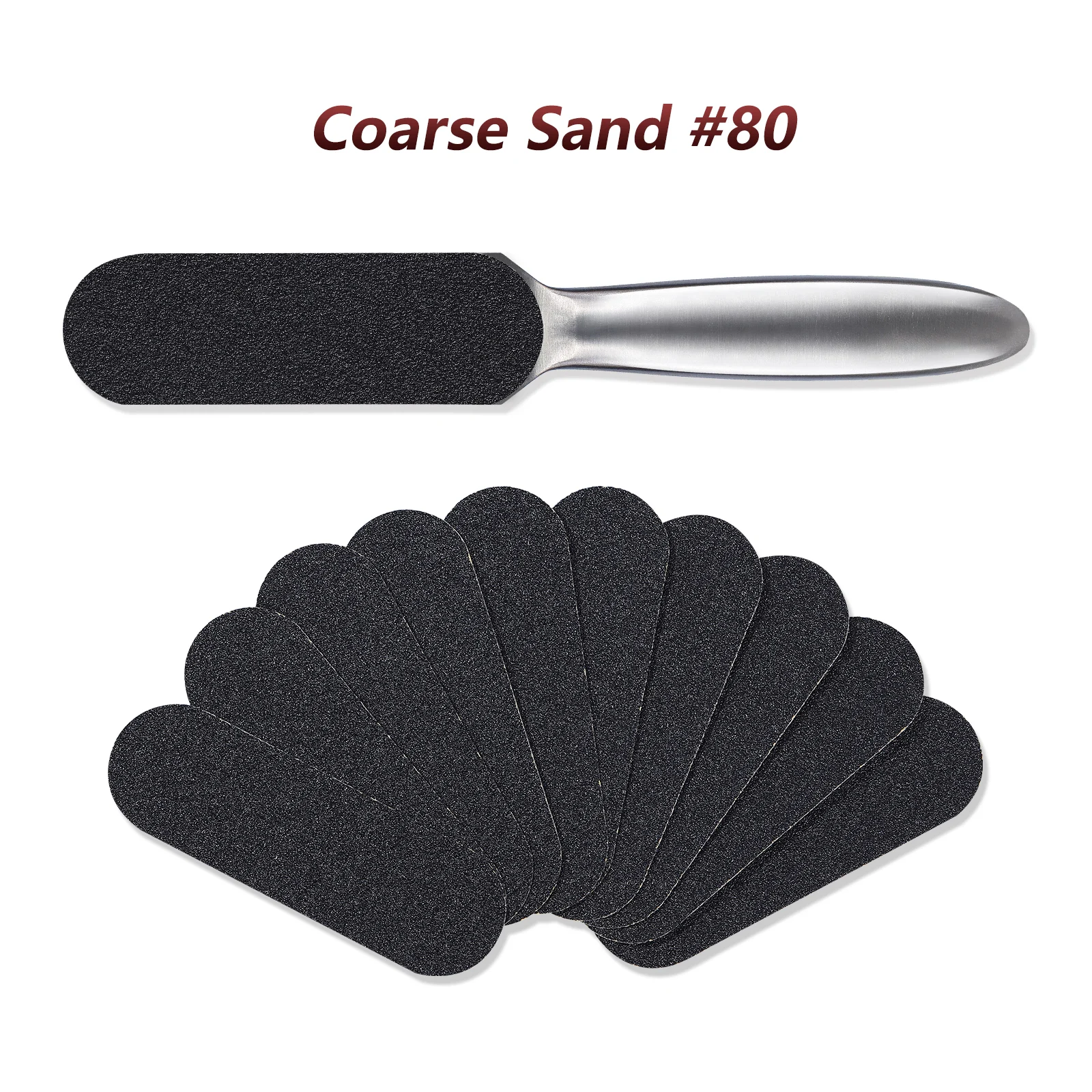 1/100PCS Pedicure File Refill Pads Callus Remover Foot Files Pedi File Replacement for Reusable Stainless Steel Foot Rasp Handle