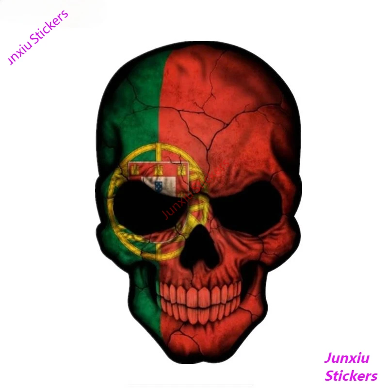 

Забавный 3D Флаг черепа, португальский мотив, внешний автомобиль, Фотофон, ноутбук, мотоцикл, Череп, флаг, Внешнее украшение KK15x12cm