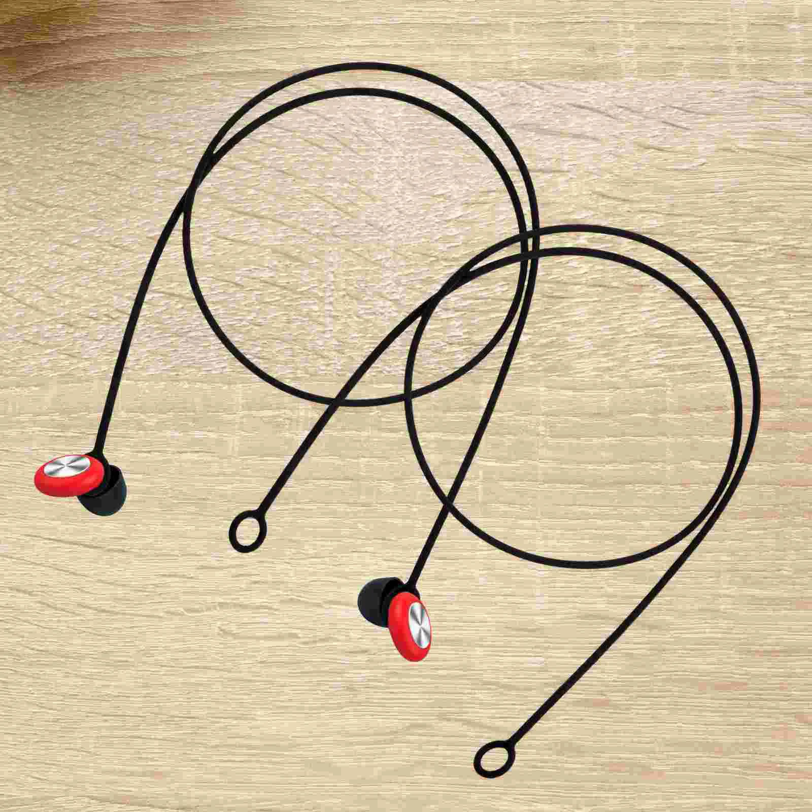 2 Pcs Headphone Lanyard Sleep Earplugs Corded Earphone Accessory Cable Loop Straps Earphones Anti- Lost Silica Gel Child Travel