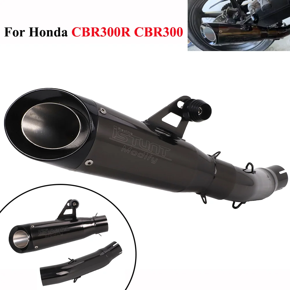For CBR300R CB300R CB300F CBR300 2008-2025 Motorcycle Exhaust Middle Link Pipe Stainless Steel Slip On Exhaust