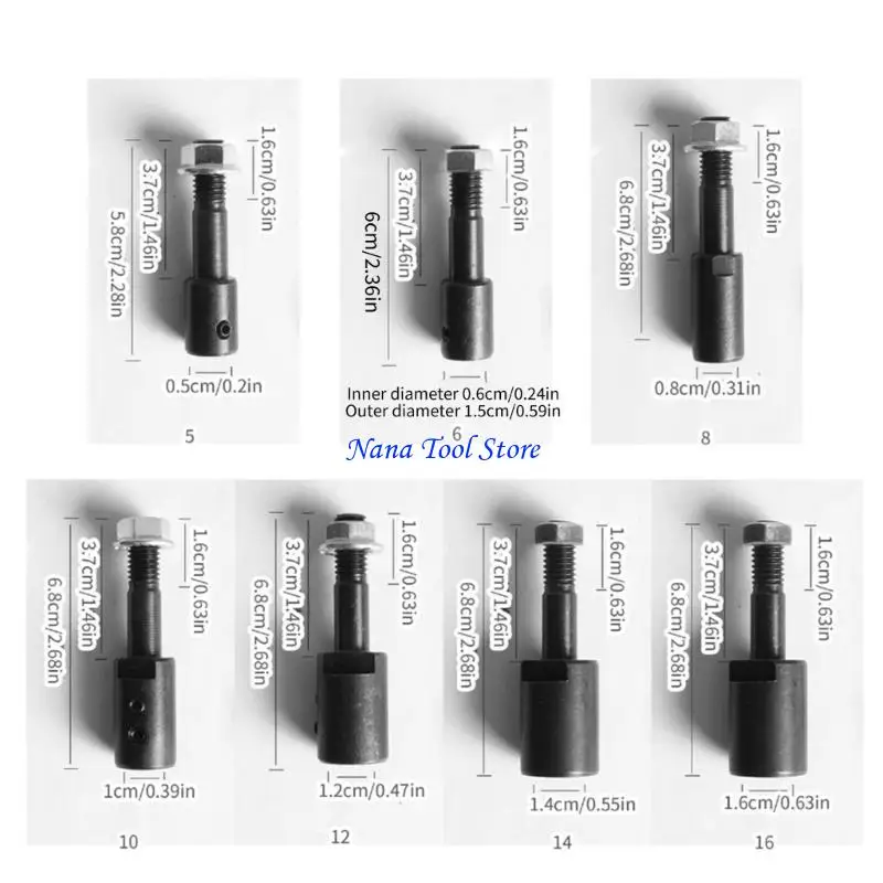 31GJ Spindle Adapter For Grinders Polishing 5mm/6mm/8mm/10mm/12mm/14mm/16mm Motor Accessory Grinders Wheel Connecting