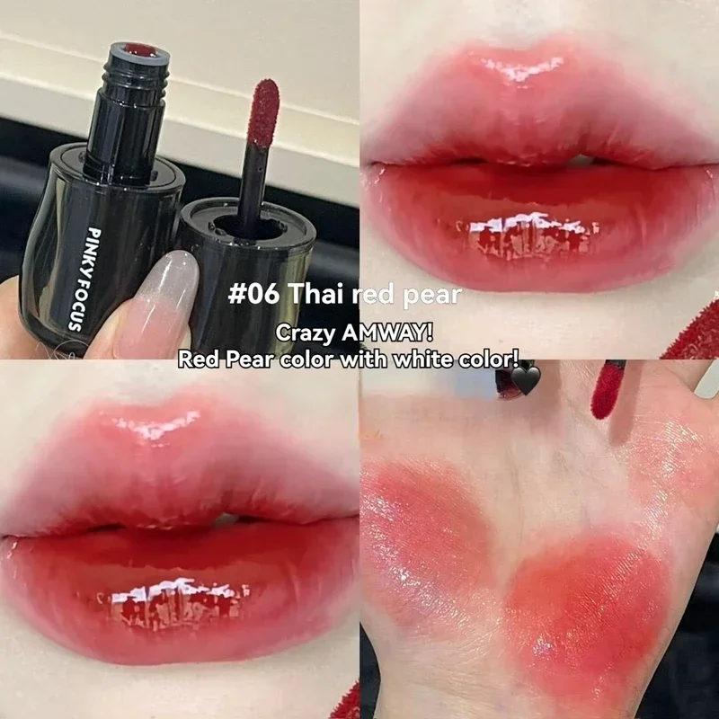 Jus rouge brillant à lèvres noir miroir eau lèvres glaçure maquillage hydratant brillant imperméable Non collant clair liquide rouge à lèvres teinte