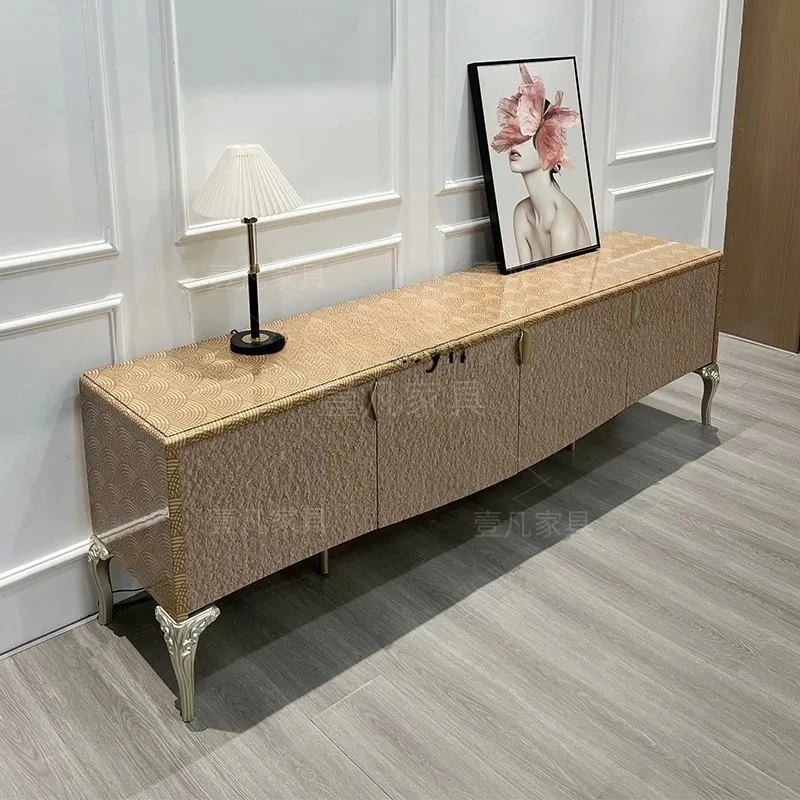

American light luxury all solid wood TV cabinet high-end handmade custom art furniture living room cabinet