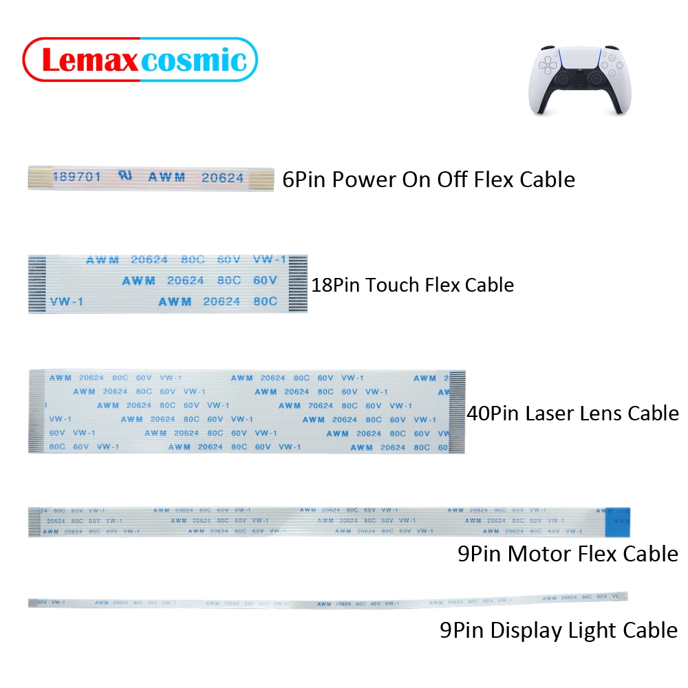 6 pines encendido/apagado 18 pines táctil 40 pines lente láser 9 pines Motor 9 pines pantalla luz Cable de cinta flexible para Sony Playstation 5 PS5