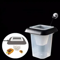 1pc Plastic Feeder Set With Suction Cup For Aquarium Red Worm Feeding Fish Tank Cone Live Food Tapered Hopper Basket Supplies