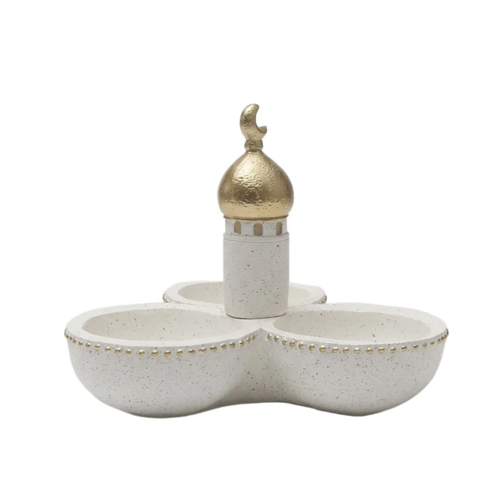

Resin Castle Figurine Storage Box Handmade Middle Eastern Style Ramadan Jewelry Storage Tray Decorative Ramadan Ornaments