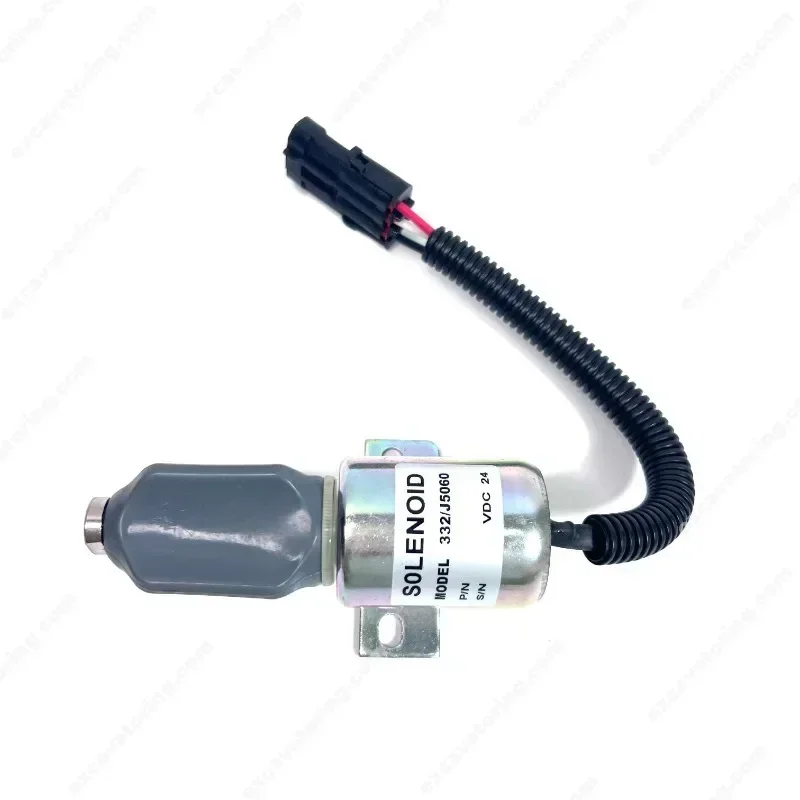 FOR JCB JS200 excavator closing solenoid valve 322-J5060JCB original 24V diesel engine stop solenoid valve 322/J5060