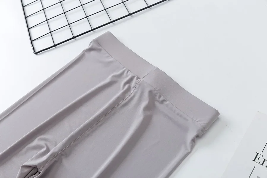 Summer Ice Silk Leggings Women Nylon Thin Style Leggings High Waist Stretchy Pencil Pants Sports Casul Big Size Leggings