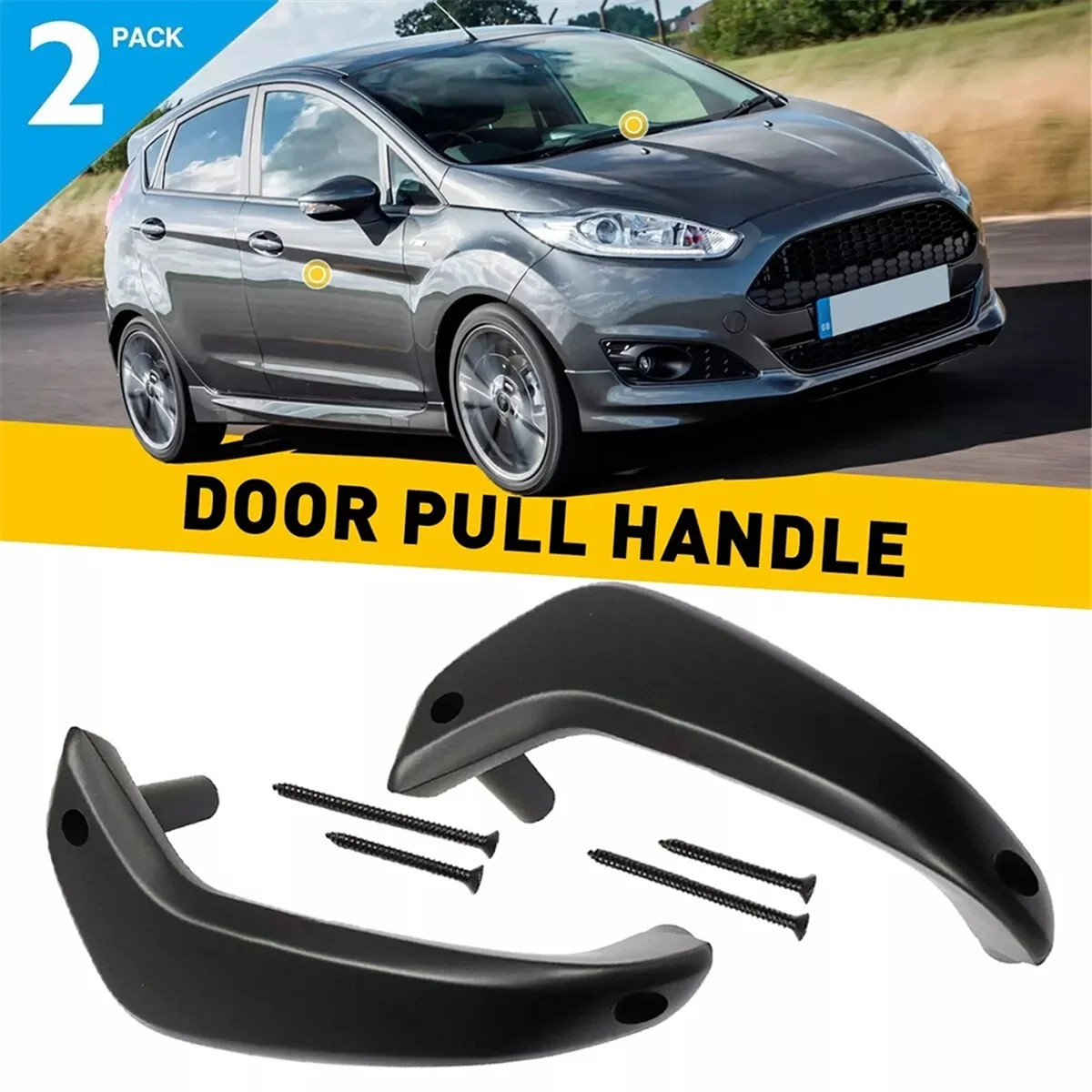 Car Interior Door Pull Handle Left+Right Replacement for Ford Fiesta 2011-2020 D2BB-A23943-CA35B8,G2BZ-5823943-JA