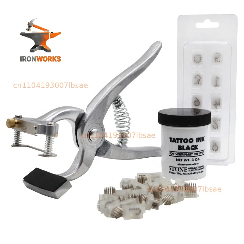 Aluminum Alloy Pig Body Tattoo Plier Ear Marker Tattoo Machine for Pig Dog with Number and Letter