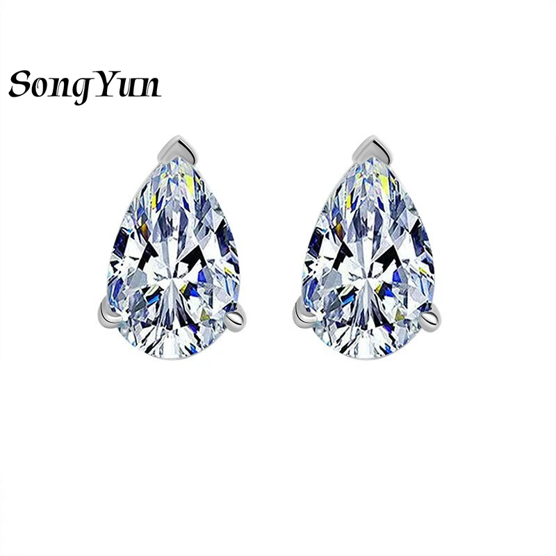SONGYUN Designer Jewelry 925 Sterling Silver Earrings Moissanite Diamond Hoop Evening Ladies 18K Gold Plated MST Patent Earring