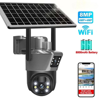 8MP 4K WiFi Solar Camera Outdoor Wireless CCTV Surveillance Camera with Solar Panel Dual Lens PTZ IP Cam Security Protection