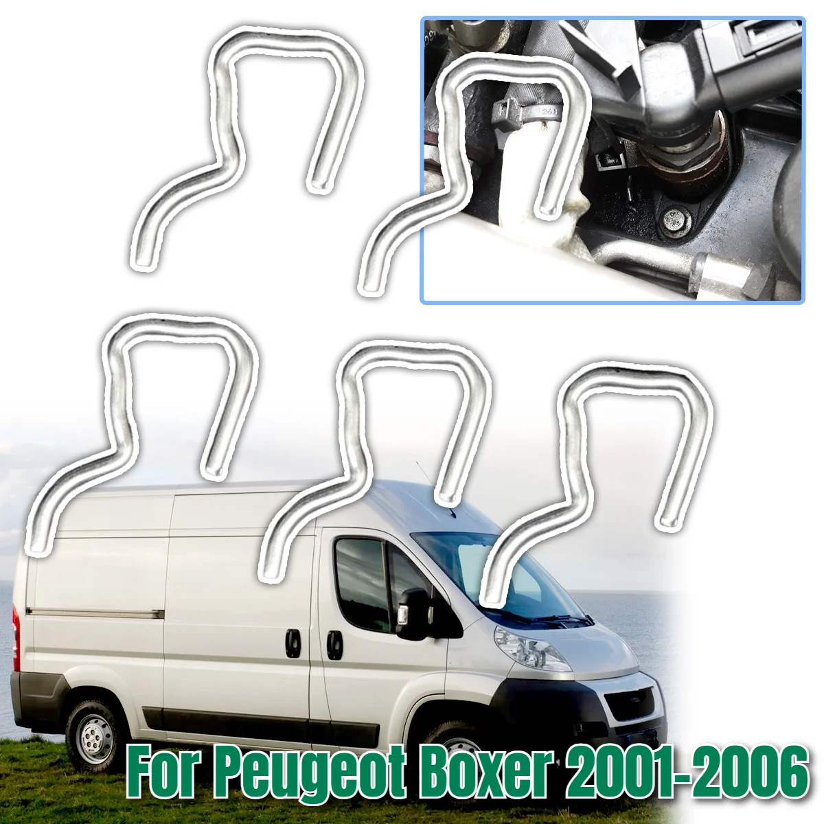 Car Diesel Fuel Injector Pipe Return Clip Clamp Common Rail Replacement Accessories Spare Parts For Peugeot Boxer 2001-2006