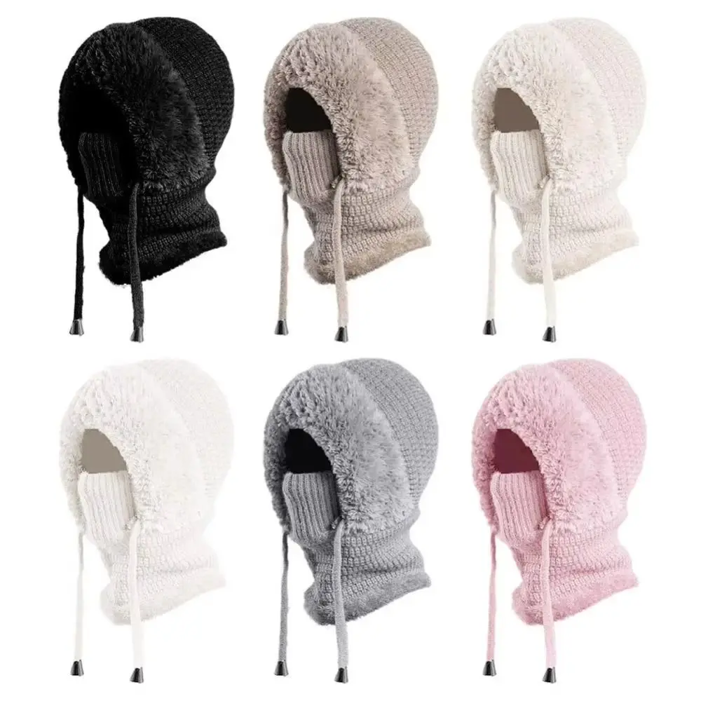 

Fashion 3-in-1 Design Balaclava Windproof Neck Warmer Knitted Yarn Cap Full Face Bonnets Outdoor Sports Headwear