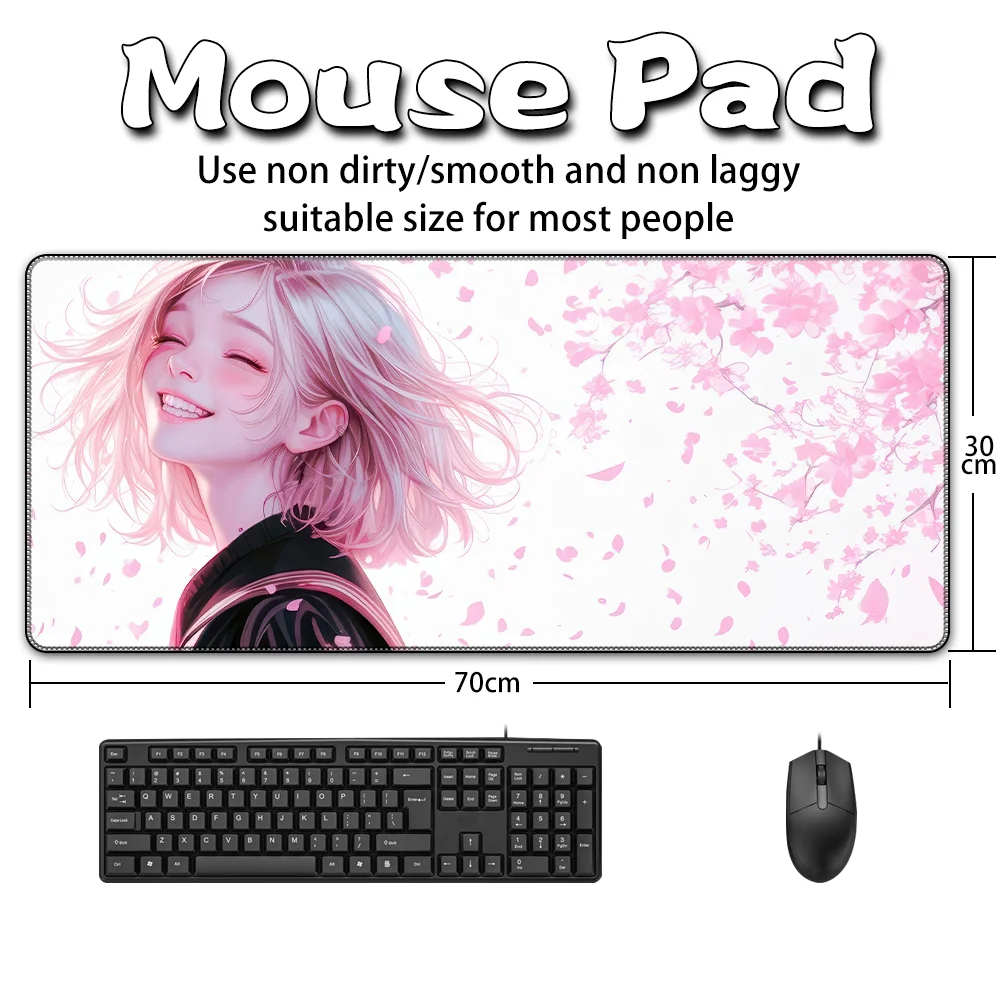 Japanese style cherry blossom beauty simple female male anime mouse pad desktop pad keyboard pad