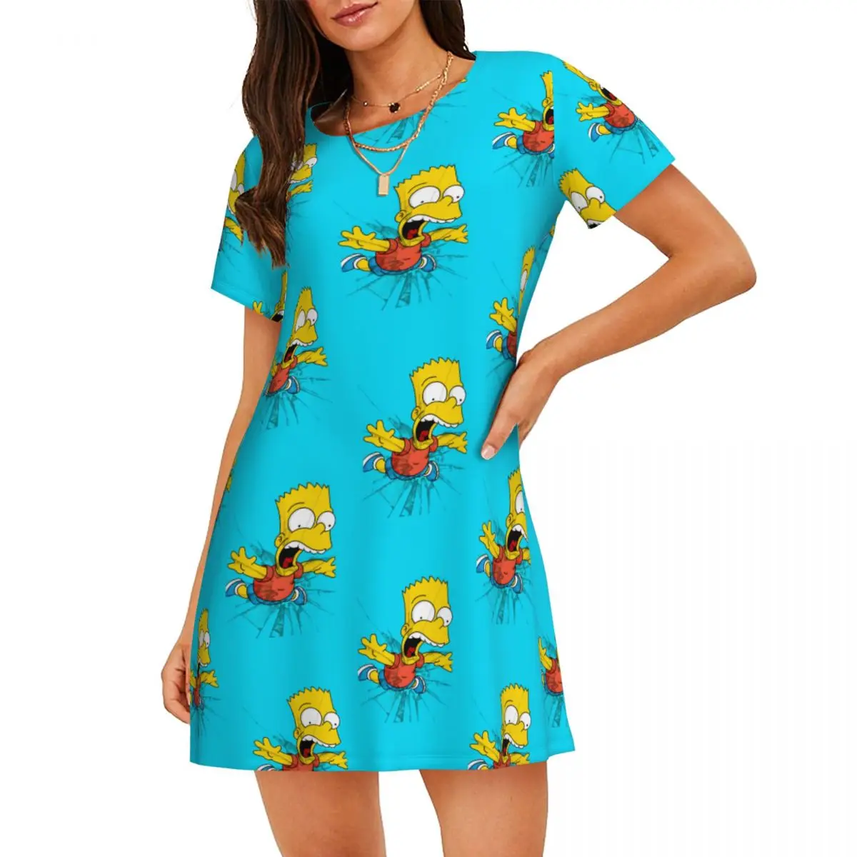 

Пуловер Симпсоны на заказ, ночная рубашка для сна, свободная пижама, пижамное платье, мягкая ночная рубашка, одежда для сна
