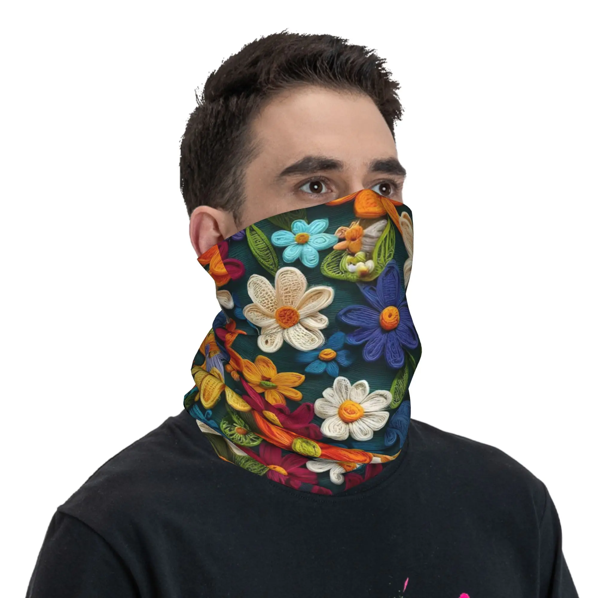 Mexican Vintage Flroal Rebozos Mexicanos Bandana Neck Cover Printed Wrap Scarf Cycling Scarf Hiking Fishing for Men Women Adult