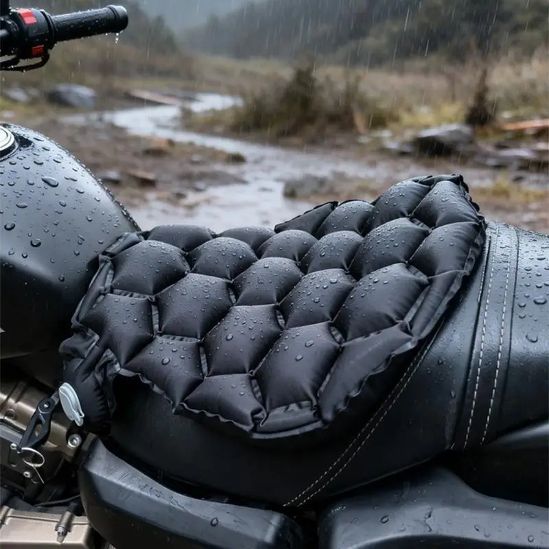M76E Inflatable Pad for Motorcycle Users, Segmented Seating Support for Daily Commutes, Rough Roads, Trip Use, and Firm Contact