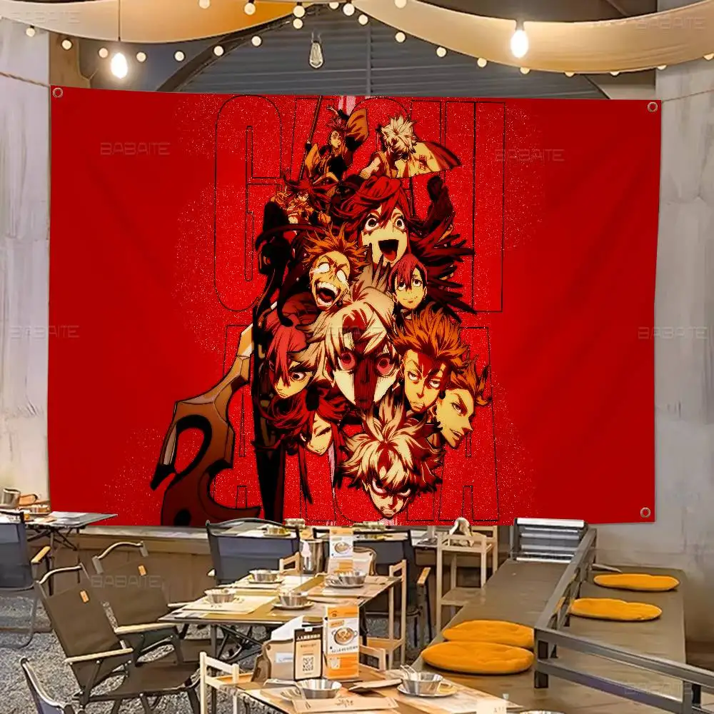 Anime G-Gachiakuta Creative Pattern Hanging Flag Polyester Printed Banner Hand Pulled Flag