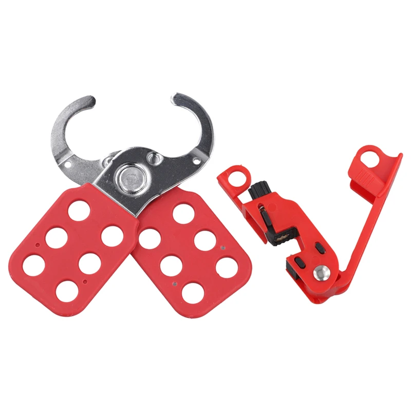 Circuit Breaker Lockout, Tagout Breaker Box Lock For Standard Single And Double Toggles,1Inch Jaw Steel Lockout Hasp