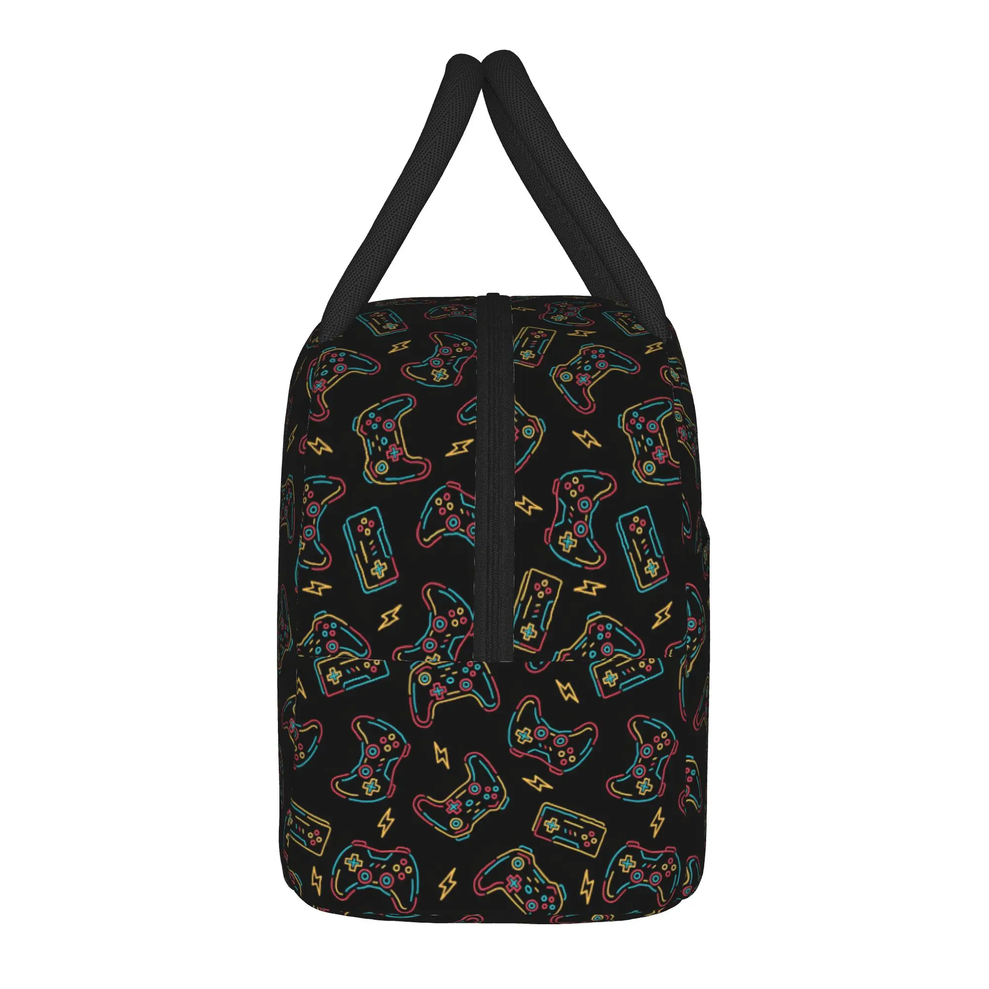 Video Game Gaming Controller Insulated Lunch Bags Large  Meal Container Thermal Bag Tote Lunch Box College  Food Handbags