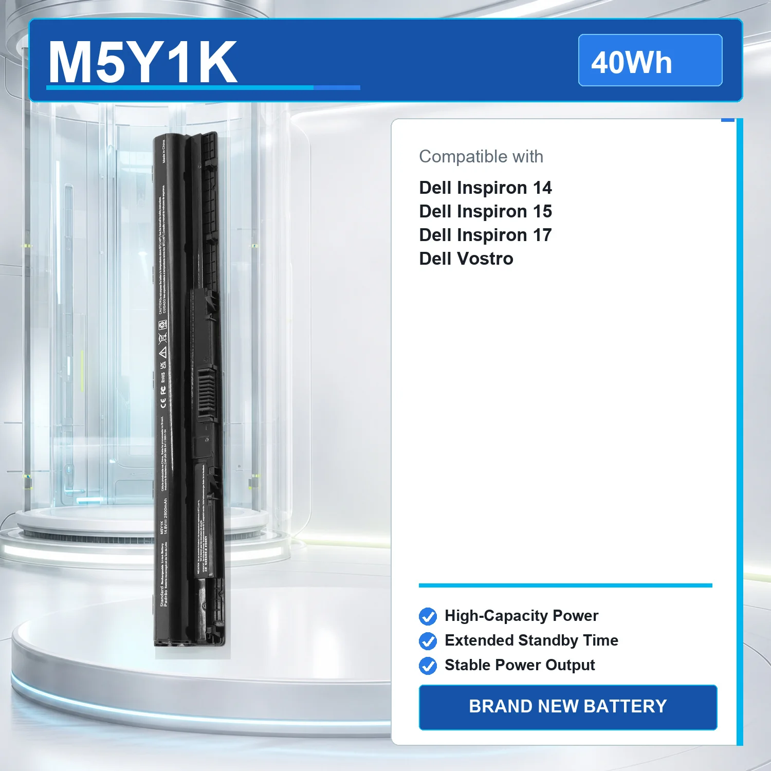 M5Y1K 40Wh 14.8V Laptop Battery For Dell Inspiron 14 15 17 5000 3000 Series 5559 3451 3558 3567 5755 5756 5458 GXVJ3