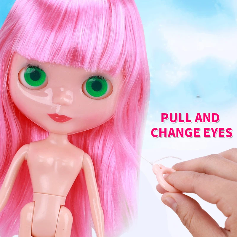 Fashion Blyth Doll Changing Eyes 30cm High Quality Bjd Doll Body with 3D Four-color Eyes Dress Up Toys DIY Accessories