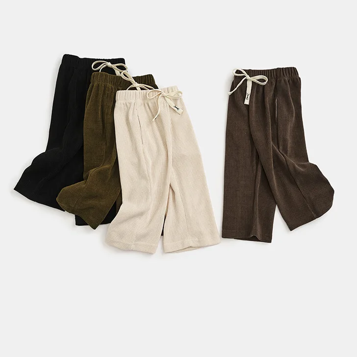2025 Autumn New Drop Feeling Pants  Girls' Straight Leg Wide Leg Pants Warm Casual Trousers Trendy