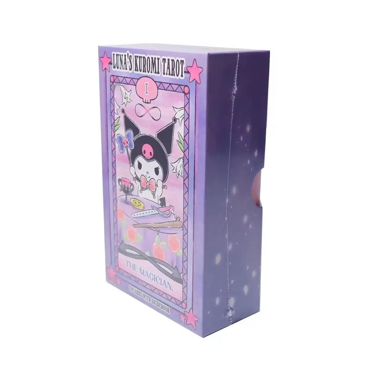 Tarot card game kuromi melodia, jogo de tabuleiro familiar, oráculo, olá gatinho, sanrio, 78 cartões, 2024