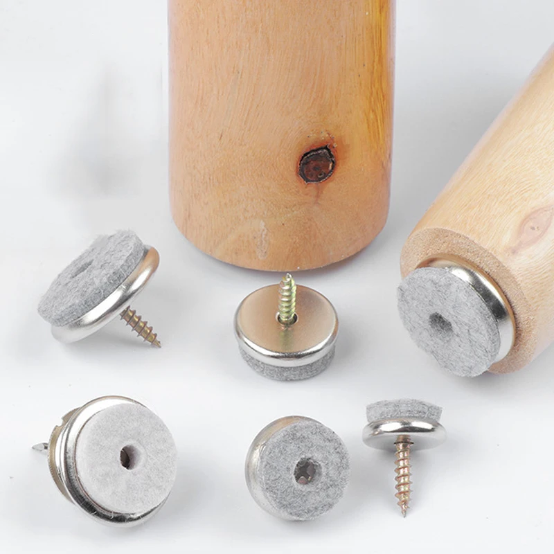 

32Pcs 18/20/22/24/28mm Felt Furniture Leg Pad with Screw Home Sofa Chair Foot Anti-skid Pads Floor Protection Accessories