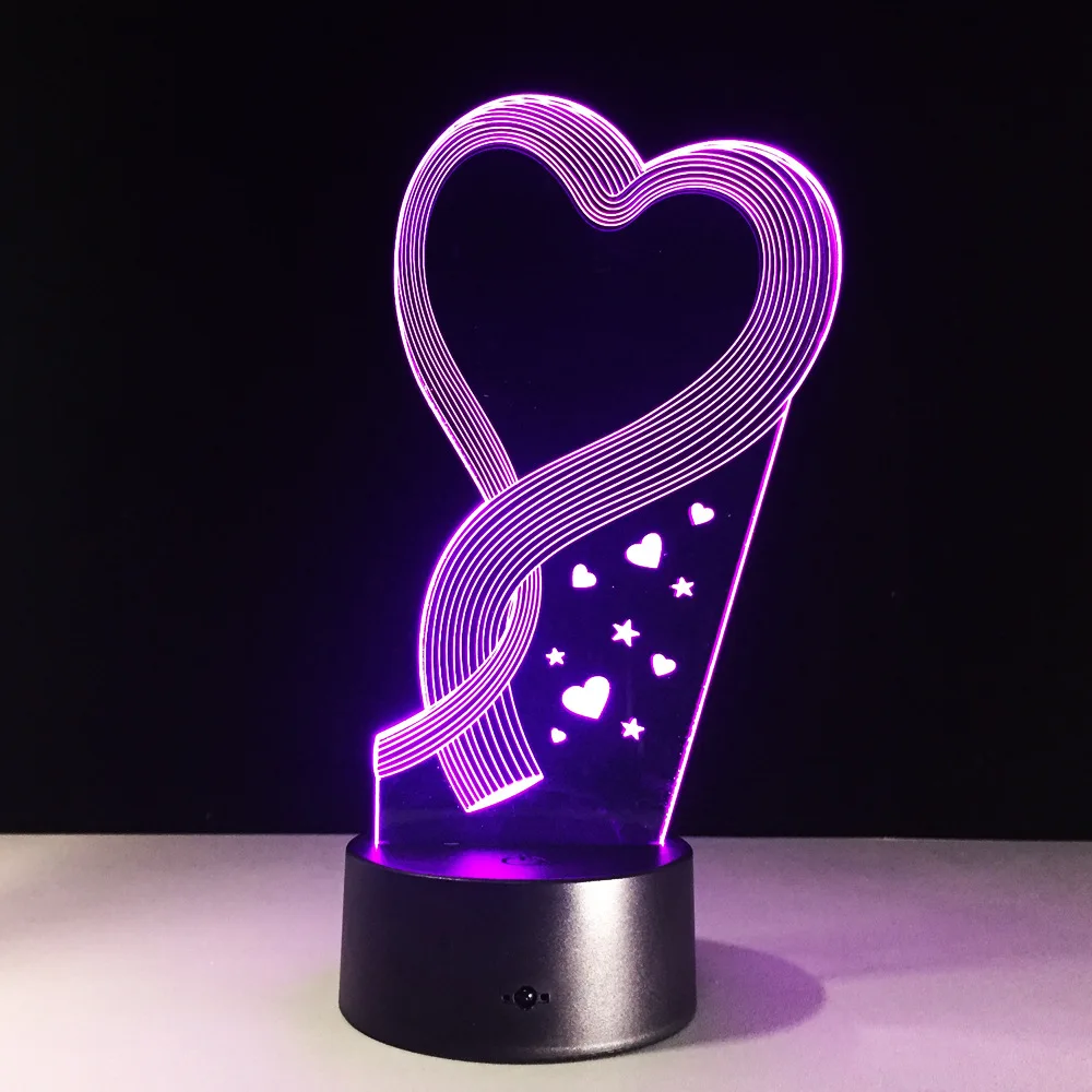 

Creative Gifts For Valentines Day Acrylic Night Light Bedside Table Lamps Usb Led 3d Light Fixtures Kids Lamp Bedroom