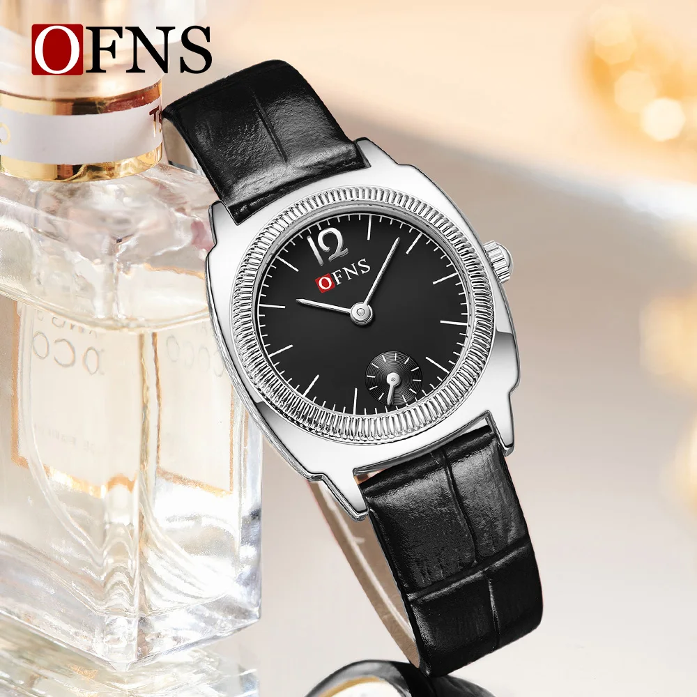 OFNS 1565 Luxury Business Women's Quartz Watch Waterproof Two Pin Semi Simple Square Light Versatile Women's Quartz Watch