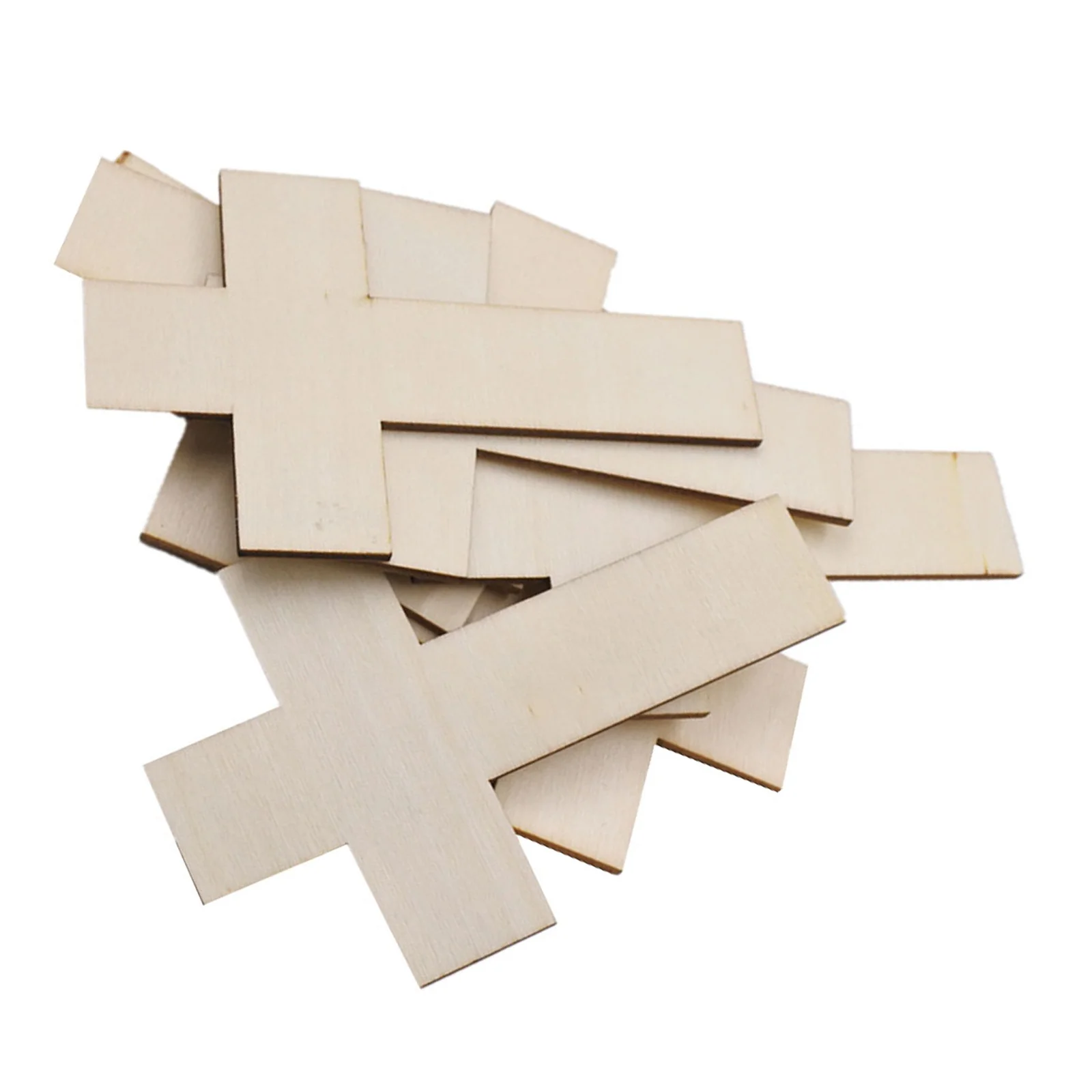 

36pcs Wooden Cross Decorations Smooth Basswood DIY Slices Natural Wood Pieces Hand Painting Christmas Ornaments Holiday