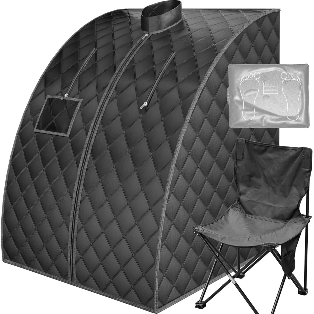 Infrared Saunas for Home, Portable Dry Sauna with Heating Foot Pad, Infrared Sauna with Sauna Chair, 2.6’ x 2.6’ x 3.5’ - NEW