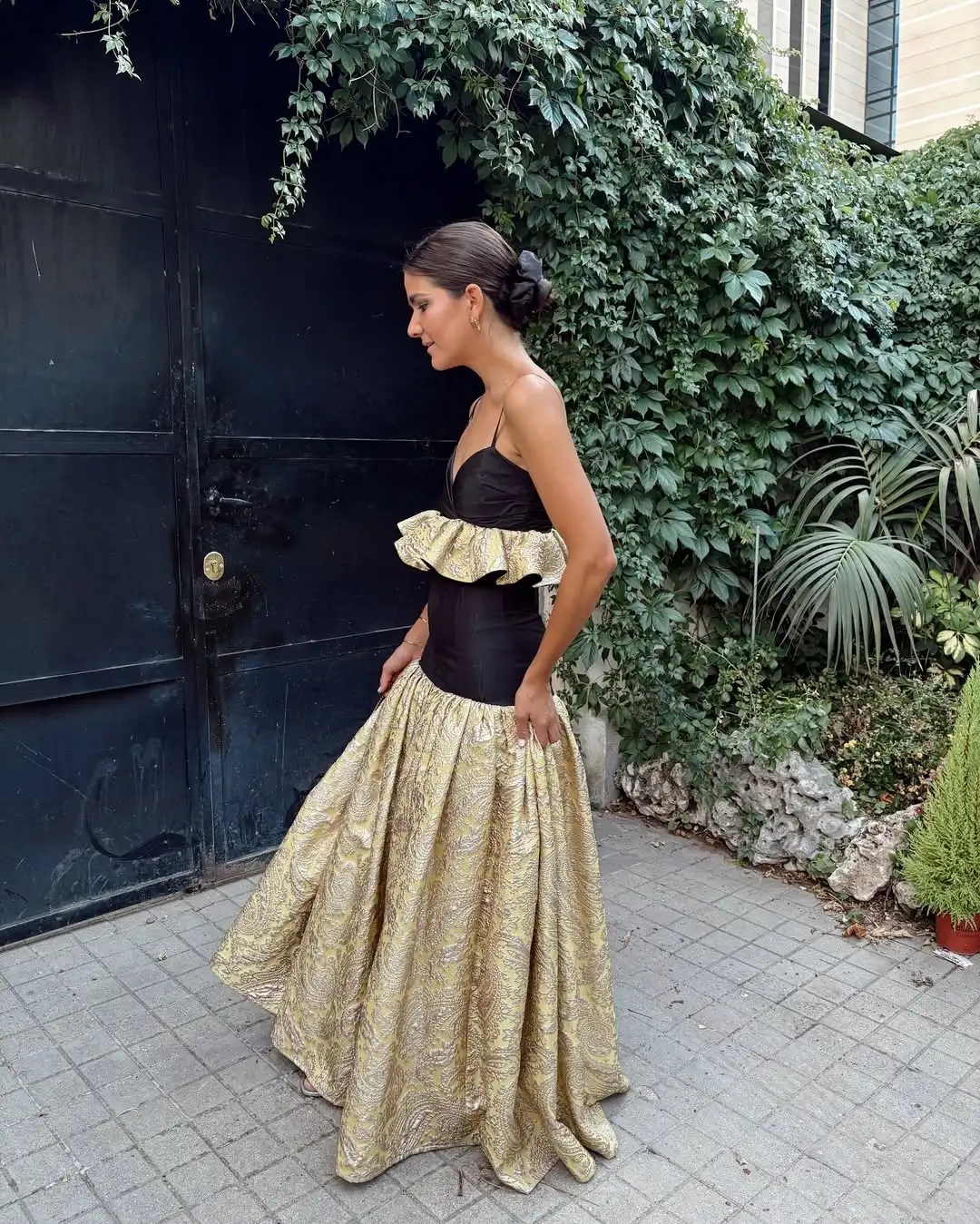 Customiz Ivory Spaghetti Strap Floor Length Mermaid Beaded Prom Dress  Arabia Muslim Dubai فستا