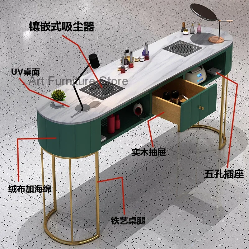 مكتب أظافر احترافي مع درج ، طاولة تجميل الأظافر ، أثاث صالون ، مكياج وغرفة معيشة ، LJ50MT