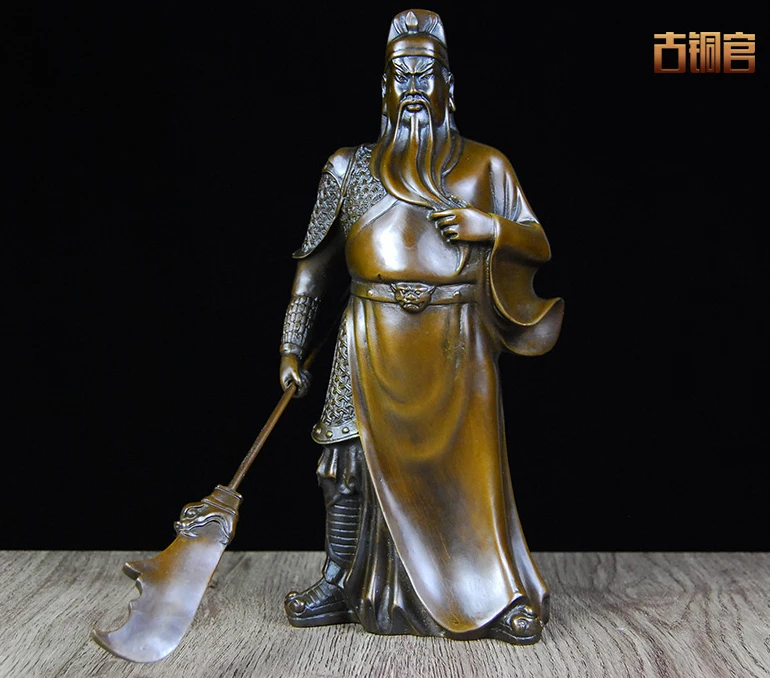 family Company home business efficacious Protection-Martial arts fortune God GUAN GONG Guandi Retro FENG SHUI bronze statue