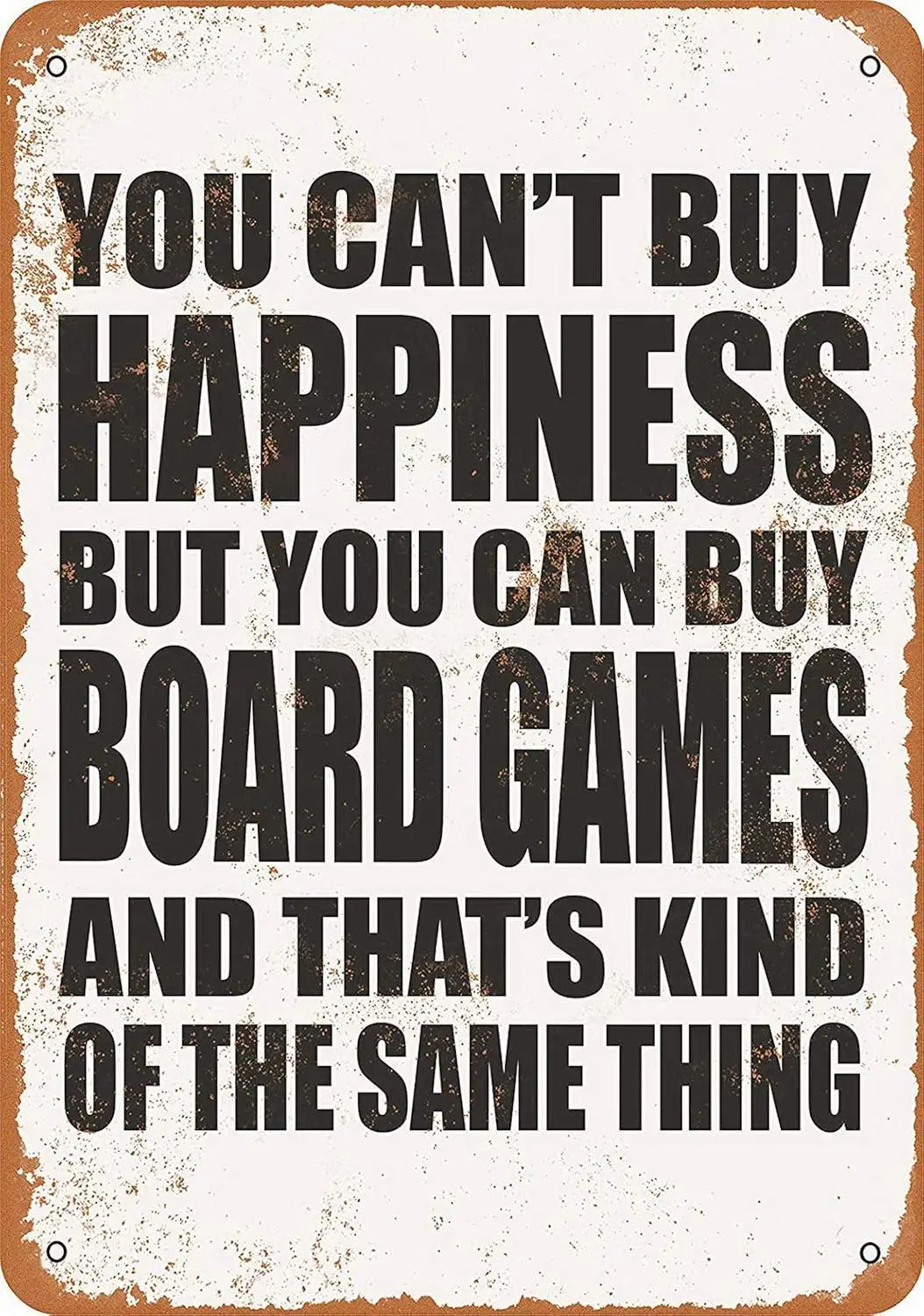 SmartCows Vintage  Tin Metal Sign You Can;t Buy Happiness But You Can Buy Board Games Retro Wall Decor Home Decor