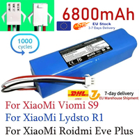 100% New Original For XiaoMi Viomi S9 Lydsto R1 Roidmi Eve Plus Robot Vacuum Cleaner Battery Pack with Capacity 6800mAh