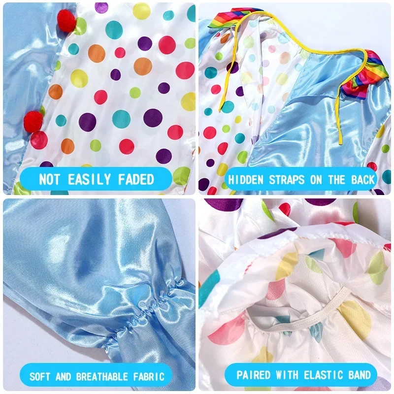 Combinaison à pois مهرج LYus pour parent et enfant، Tenue de Performance sur scène magique amusante، adaptée à la fête