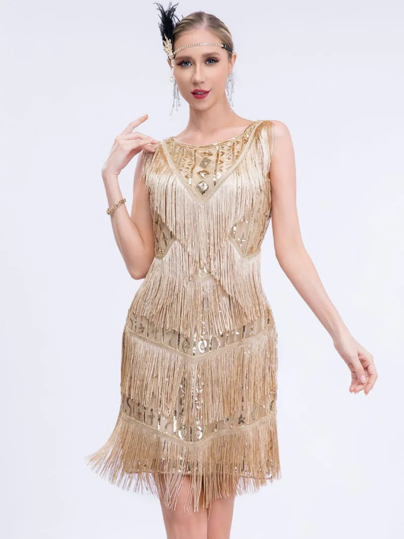 

Women Adult Beading Latin Dance Dress Tassel Sequin Competition Ballroom Rumba Samba Tassels Dancewear Chacha Costume